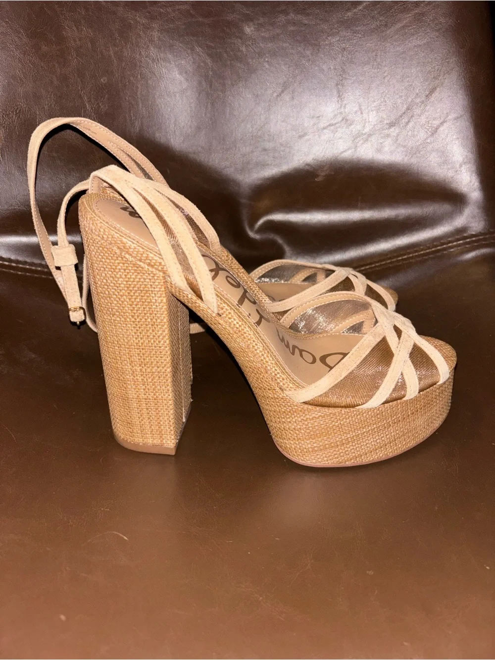 Sam Edelman Natural Woven Platform Sandals